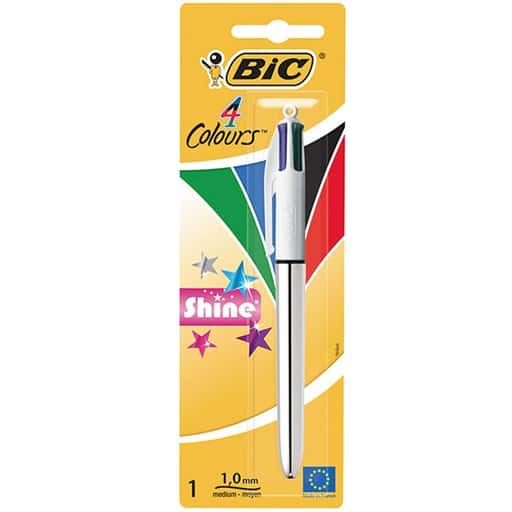 Boligrafo 4 Colours 1mm Shine -Blister