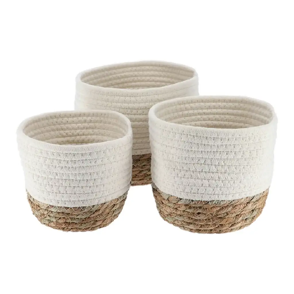 Cesta Vegetal&Algodon Red. Natural+
