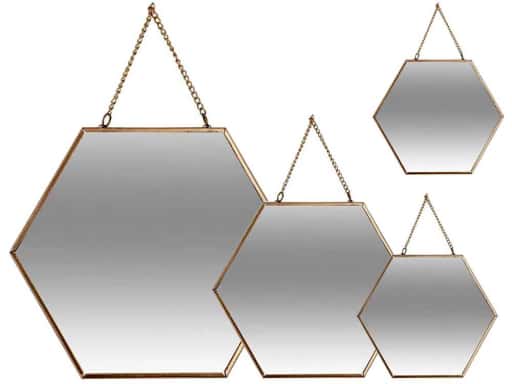 Espejo Pared Leny Hexagonal Set-3