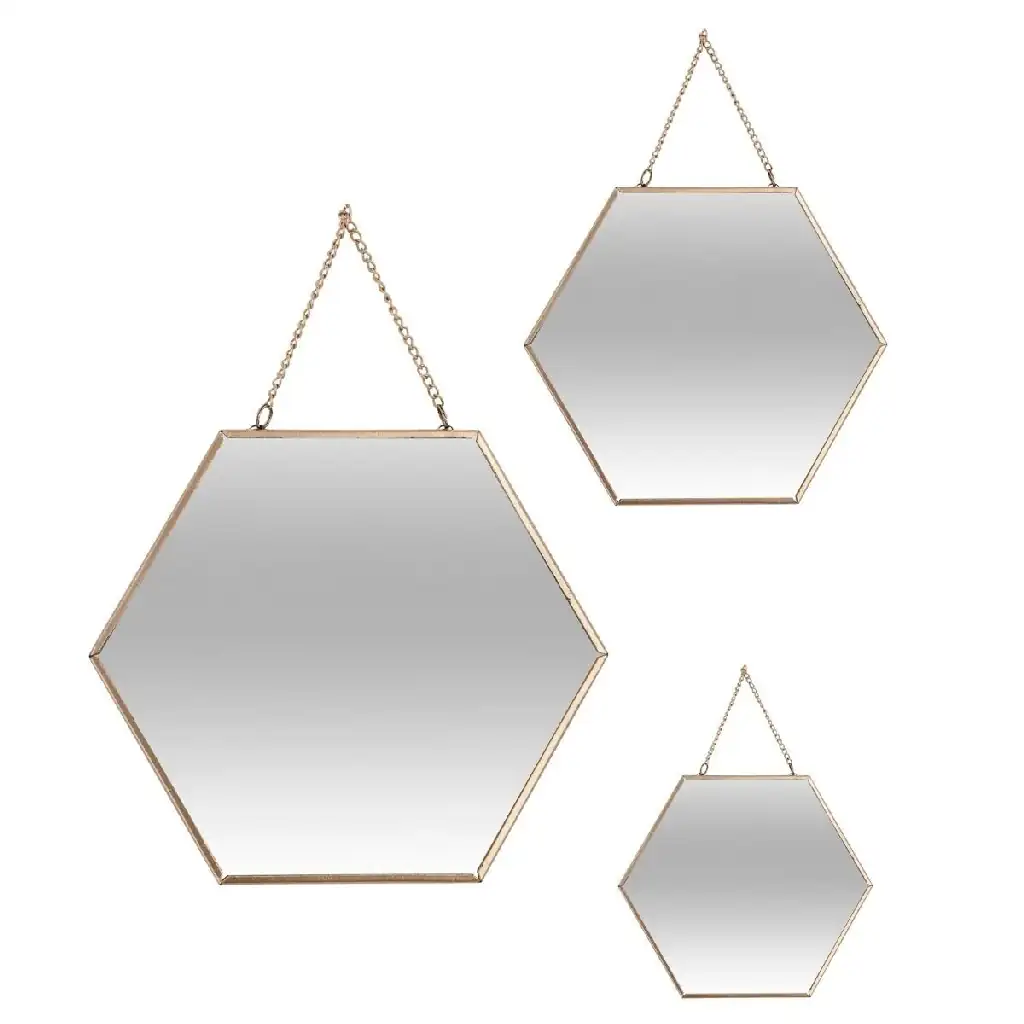 Espejo Pared Leny Hexagonal Set-3