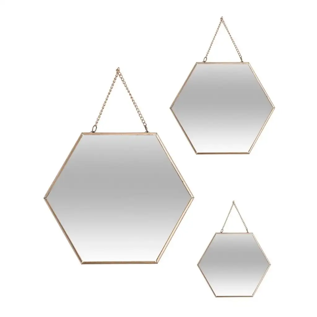 Espejo Pared Leny Hexagonal Set-3