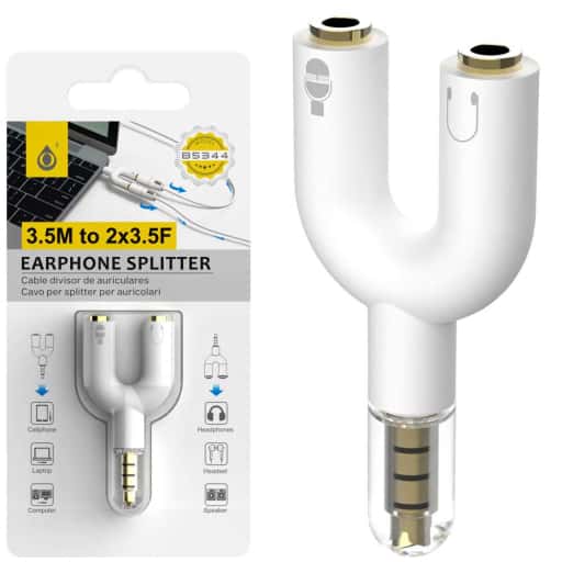 Adaptador Jack3,5 (M-Hx2) Mic+Audio