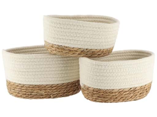 Cesta Junco&Algodon Oval Natural+