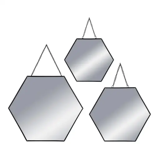 Espejo Pared Leny Hexagonal Set-3