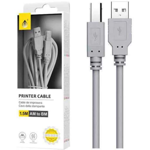 Cable USB AM-BM 2,0 Gris