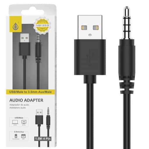 [OP-2103592] Cable USB-AM 2,0 a Jack 3,5 1,5m