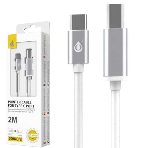 [OP-2102681] Cable USB-BM 2,0 a Type-C 2m Blanco