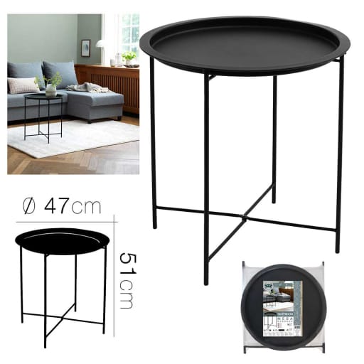 Mesa Centro Gueridon Metal Ø47cm