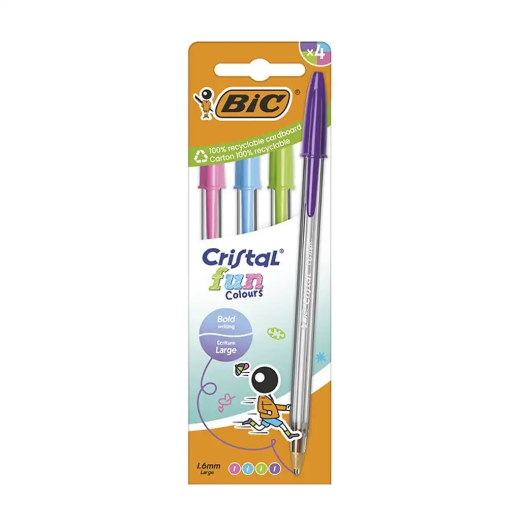 [PS-333851] Boligrafo Cristal Fun 1,6mm Pack-4